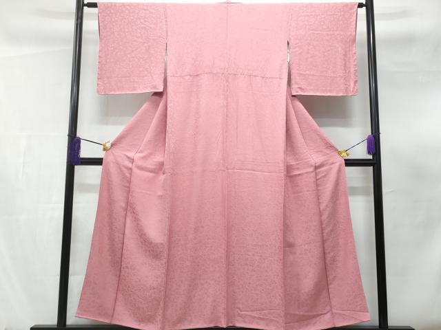平和屋着物■上質な色無地 花唐草地紋 長春色 正絹 逸品 CABF0896fb