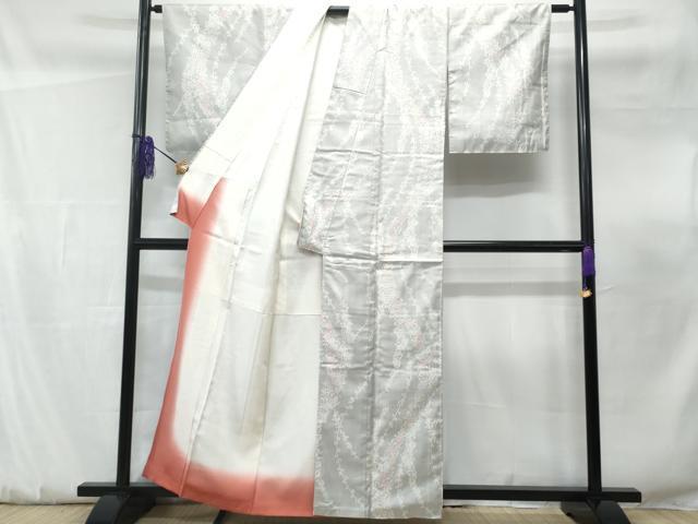 平和屋着物■上質な紬 花唐草文 正絹 逸品 CABF0897fb