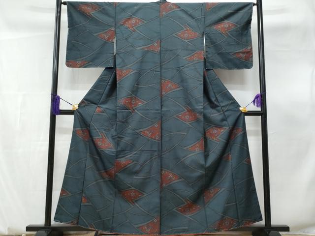 平和屋着物■本場大島紬 草花文 正絹 逸品 未使用 CABF0903fb