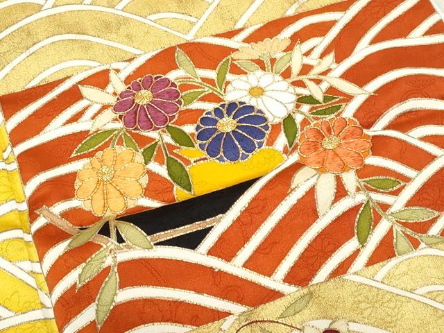 平和屋着物■訪問着 駒刺繍 立波舟陶器花文 金彩 正絹 逸品 CABF0908fb