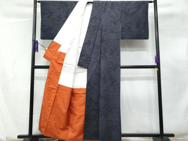 平和屋着物■結城紬 草花文 正絹 逸品 CABF0913fb