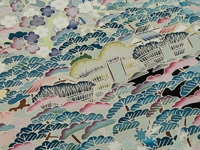 平和屋着物■豪華黒留袖 友禅 作家物 風景樹林文 正絹 逸品 CABF0919fb
