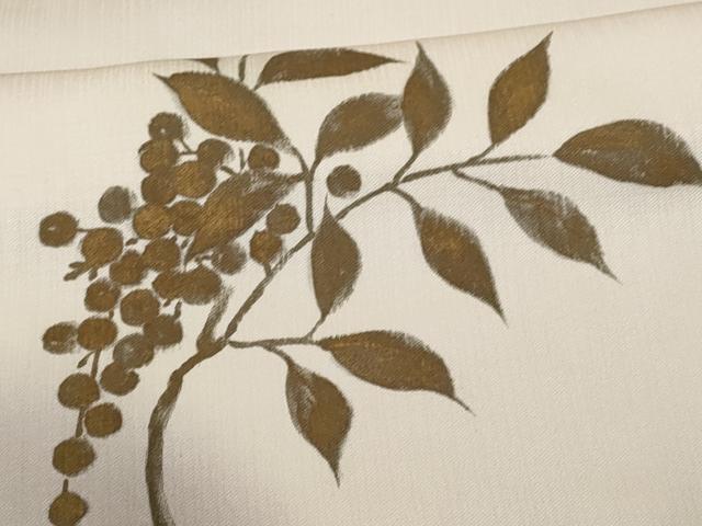 平和屋着物■訪問着 刺繍 南天枝葉文 暈し染め 正絹 逸品 CABF0952fb