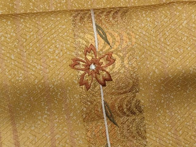 平和屋着物■訪問着 刺繍 短冊舞桜文 暈し染め 金彩 正絹 逸品 未使用 CABF0962fb