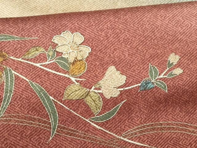 平和屋着物■訪問着 流水枝花文 暈し染め 金銀彩 正絹 逸品 CABF0970fb