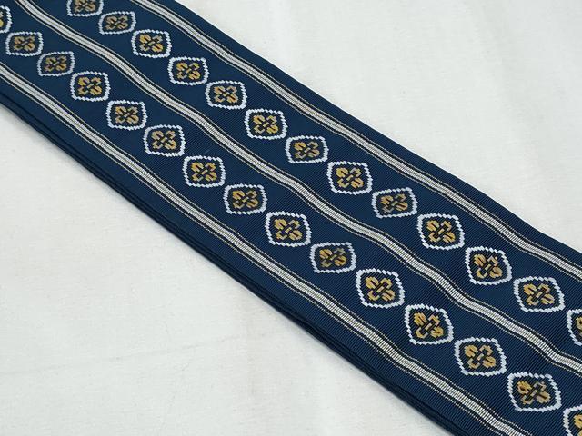 平和屋着物◎男性 本場筑前博多織 角帯 菱花文 証紙付き 正絹 逸品 CABF1015fb
