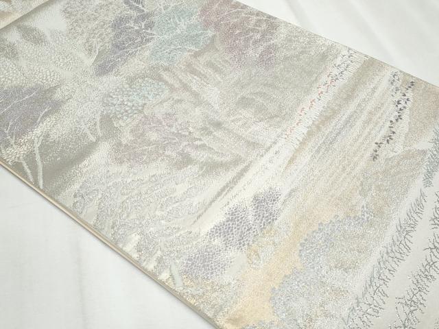 平和屋着物◎六通柄袋帯 遠山樹林文 金銀糸 正絹 逸品 CABF1057fb