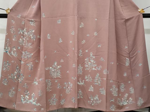 平和屋着物■訪問着 鹿 草花文 正絹 逸品 CABF1105fb