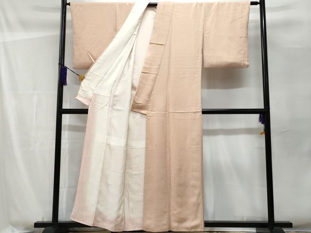 平和屋着物■上質な色無地 立涌地紋 水柿色 正絹 逸品 CABF1117fb