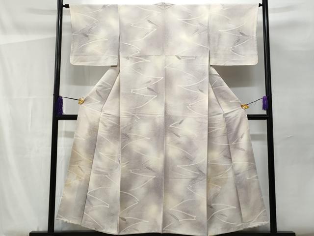 平和屋着物■上質な小紋 地紋起こし 舞葉文 暈し染め 正絹 逸品 CABF1120fb