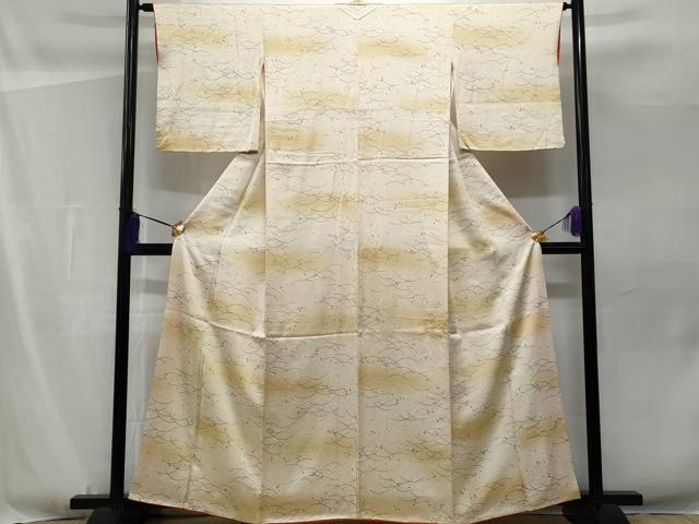 平和屋着物■上質な小紋 絞り 芝草文 暈し染め 正絹 逸品 CABF1122fb