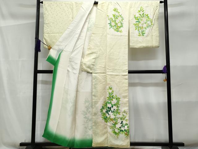 平和屋着物■訪問着 枝花文 暈し染め 正絹 逸品 CABF1128fb