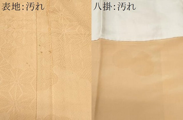 平和屋着物■上質な色無地 麻の葉地紋 淡香色 正絹 逸品 CABF1198fb