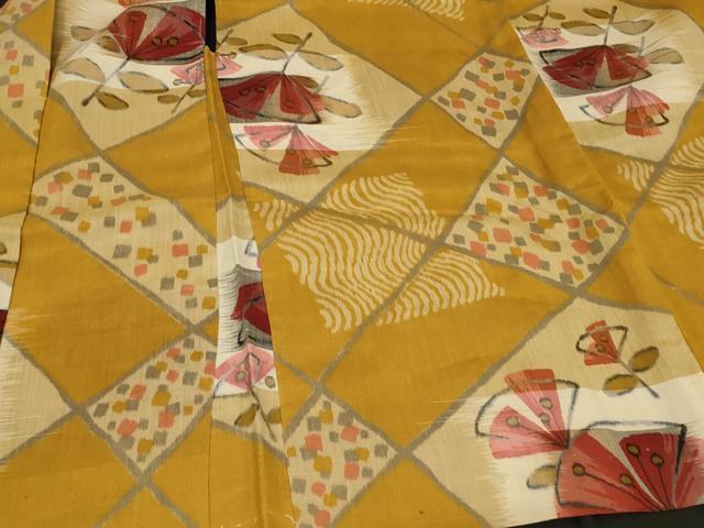 平和屋着物#アンティーク 大正ロマン 羽織 銘仙 吉祥草花文 正絹 逸品 未使用 CABF1215in