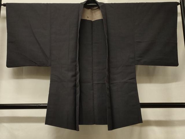 平和屋着物#男性 羽織 お召地 青褐色 正絹 逸品 CABF1217in