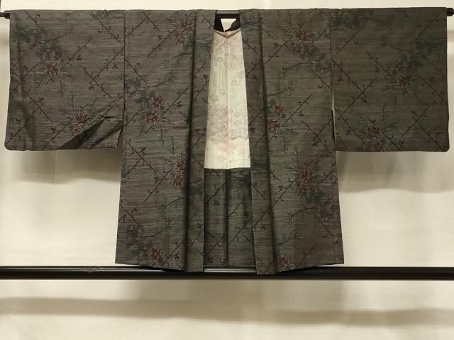 平和屋着物#本場大島紬 羽織 草花文 正絹 逸品 CABF1236in