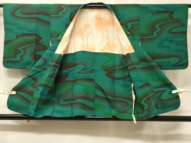 平和屋着物#道行コート 流水文 暈し染め 正絹 逸品 CABF1245in