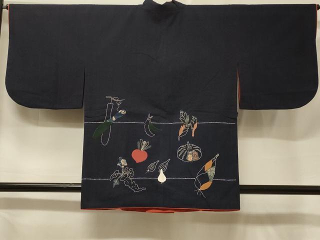 平和屋着物#道中着 リバーシブル 刺し子 パッチワーク 成り物 綿 逸品 CABF1247in