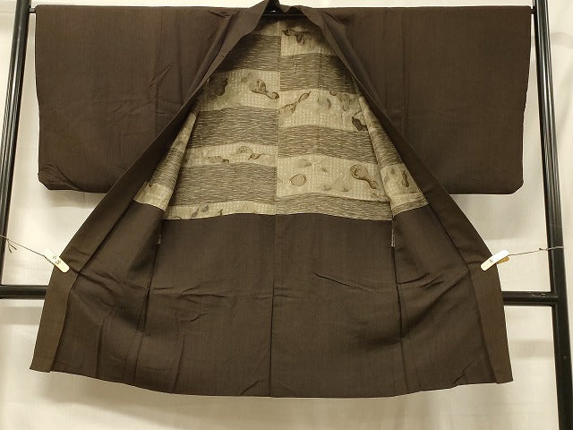 平和屋着物#男性 長羽織 紬地 霞文 正絹 逸品 CABF1249in