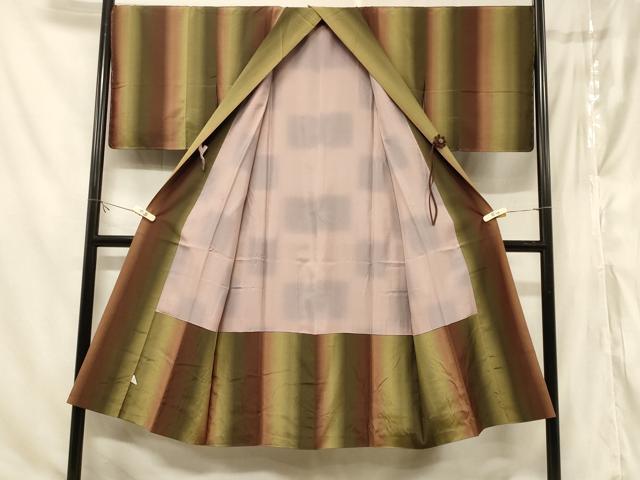 平和屋着物#道中着 紬地 間道 正絹 逸品 未使用 CABF1254in