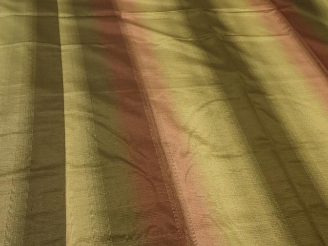 平和屋着物#道中着 紬地 間道 正絹 逸品 未使用 CABF1254in
