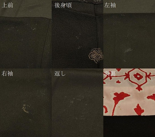 平和屋着物#羽織 寿光織 南蛮船 黒地 金糸 正絹 逸品 CABF1256in