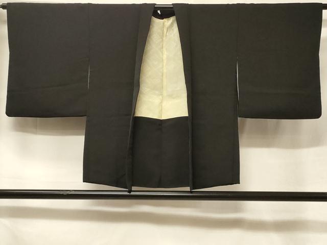 平和屋着物#羽織 寿光織 御所車草花文 黒地 金銀糸 正絹 逸品 CABF1264in