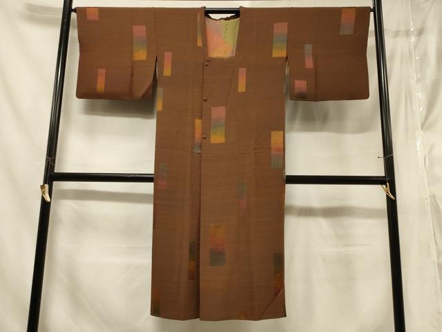 平和屋着物#道行コート 短冊横段文 暈し染め ロング丈 正絹 逸品 CABF1269in