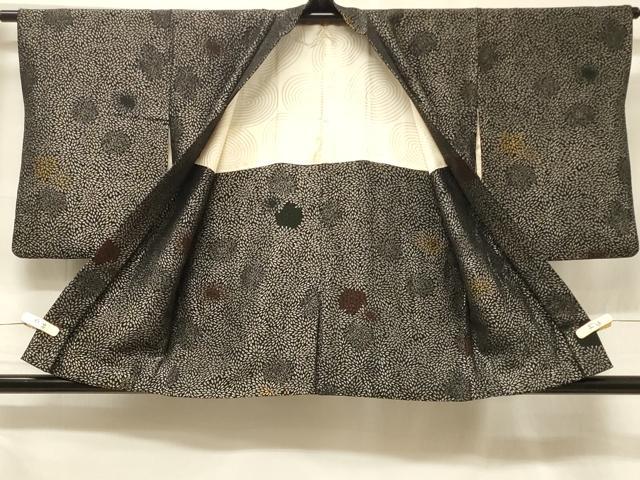 平和屋着物#羽織 寿光織 菊づくし 黒地 金銀糸 正絹 逸品 CABF1278in