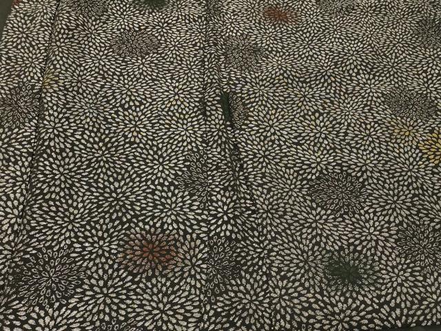 平和屋着物#羽織 寿光織 菊づくし 黒地 金銀糸 正絹 逸品 CABF1278in