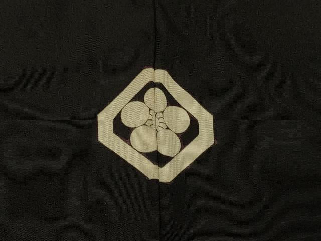 平和屋着物#男性 長羽織 黒紋付き 正絹 逸品 CABF1281in