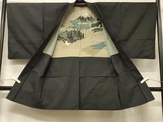 平和屋着物#男性 本場大島紬 長羽織 80亀甲 総詰め 正絹 逸品 CABF1288in