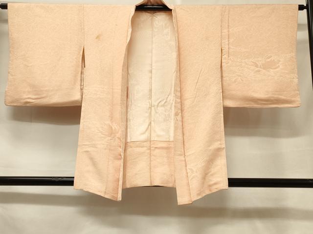 平和屋着物#羽織 色無地 葉づくし地紋 洗柿色 正絹 逸品 CABF1297in