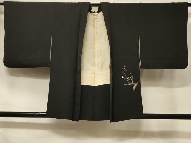 平和屋着物#羽織 総刺繍 枝葉文 黒地 金糸 正絹 逸品 未使用 CABF1301in