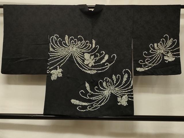 平和屋着物#羽織 総絞り 乱菊 黒地 正絹 逸品 CABF1313in