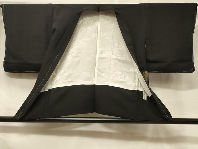 平和屋着物#羽織 寿光織 地紙鼓花文 黒地 金銀糸 正絹 逸品 未使用 CABF1321in