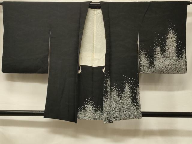 平和屋着物#羽織 霞文 黒地 正絹 逸品 CABF1324in