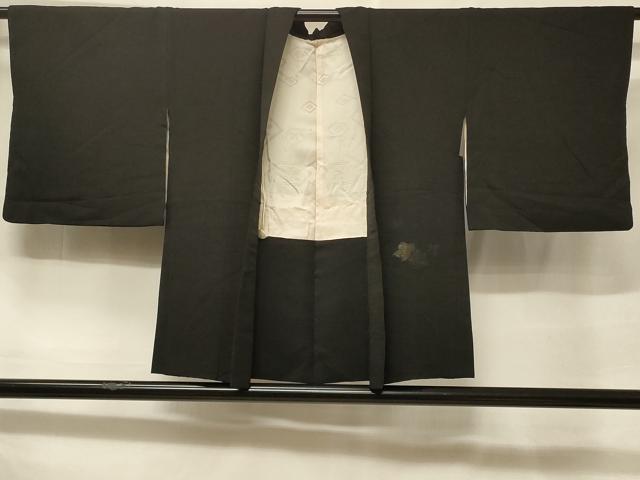 平和屋着物#羽織 草花文 黒地 金糸 正絹 逸品 CABF1330in