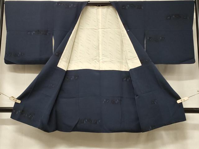 平和屋着物#道行コート 地紋起こし 横段花唐草文 ロング丈 正絹 逸品 CABF1332in