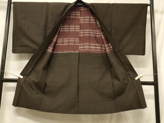 平和屋着物#男性 長羽織 紬地 霞文 正絹 逸品 CABF1350in
