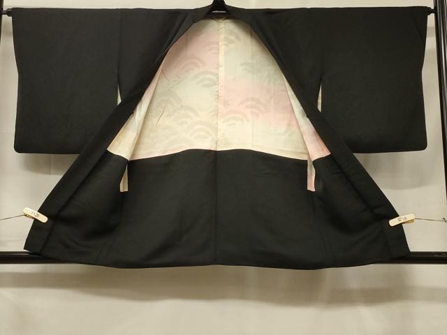 平和屋着物#羽織 総刺繍 草花文 黒地 正絹 逸品 CABF1354in