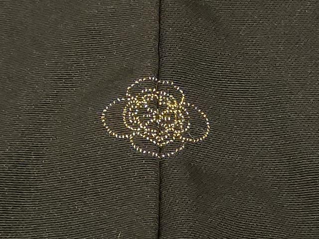 平和屋着物#羽織 寿光織 流水扇面花文 黒地 金銀糸 正絹 逸品 CABF1359in