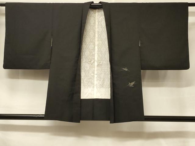 平和屋着物#羽織 総刺繍 枝葉文 黒地 金糸 正絹 逸品 CABF1366in