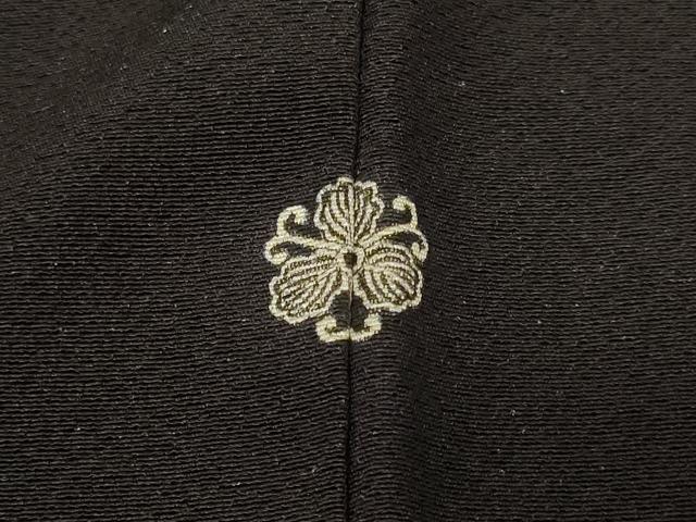 平和屋着物#羽織 草花文 黒地 正絹 逸品 CABF1367in