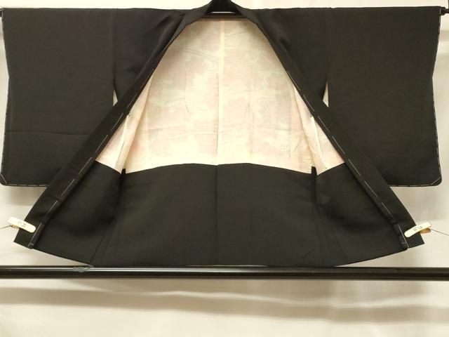 平和屋着物#羽織 寿光織 草花文 黒地 金銀糸 正絹 逸品 未使用 CABF1369in