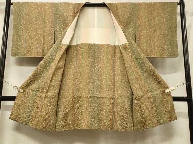 平和屋着物#道行コート お召地 更紗花間道 ロング丈 正絹 逸品 未使用 CABF1372in