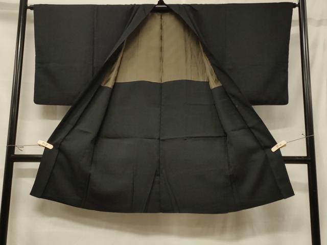 平和屋着物#男性 長羽織 黒地 正絹 逸品 CABF1399in