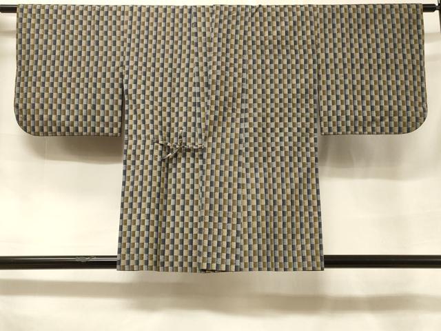 平和屋着物#道中着 紬地 格子柄 正絹 逸品 CABF1400in