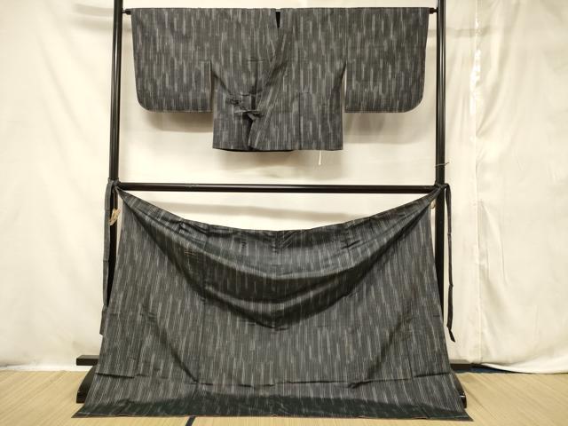 平和屋着物#道中着 二部式 紬地 縞 正絹 逸品 未使用 CABF1423in