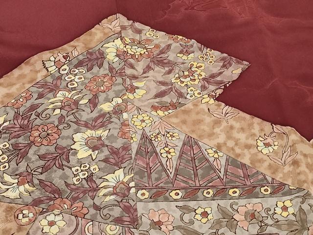 平和屋着物#道行コート 松皮菱更紗花文 正絹 逸品 CABF1426in